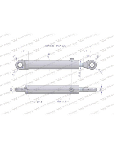 SIŁOWNIK WSPOMAGANIA.UKŁ..KIER 
Cylinder hydrauliczny - siłownik dwustronny wspomagania układu kierowniczego (SMT2CJ... 2