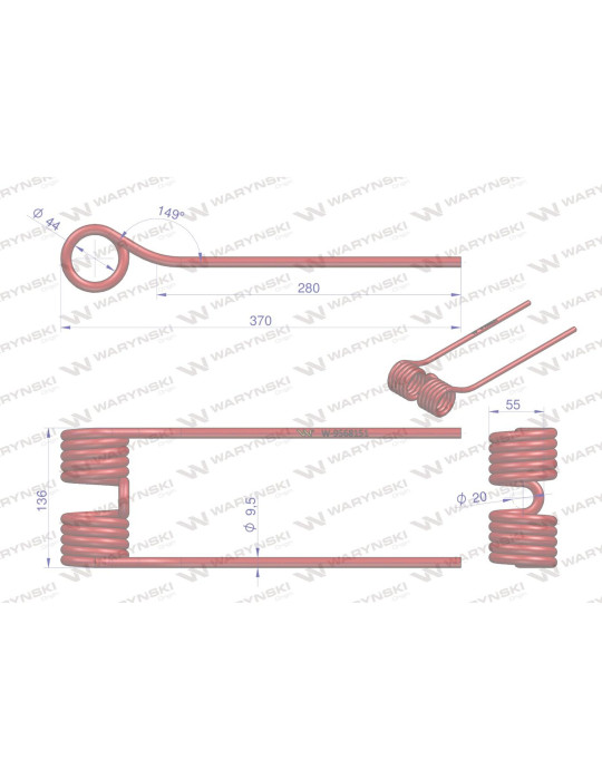 PALEC PRZET-ZGR CLASS 9568151 CZERW
 PRZET-ZGR CLASS
Palec przetrząsaczo-zgrabiarki karuzelow zastosowanie Claas Wa...