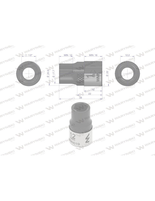 NASADKA SZEŚCIOKĄTNA 1/2"12MM Waryński
WMN019