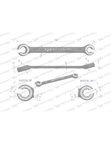 KLUCZ PŁASKO-OCZKOWY OTWARTY 10X12mm Waryński
WMK131
 2