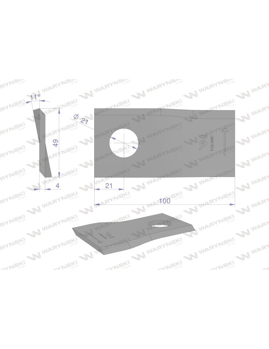 NÓŻ 100X48X4 LEWY FI21 434977 POTTINGER
Nóż, nożyk kosiarka 100X48X4X21 lewy zastosowanie 434977 Pottinger WARYŃSKI...