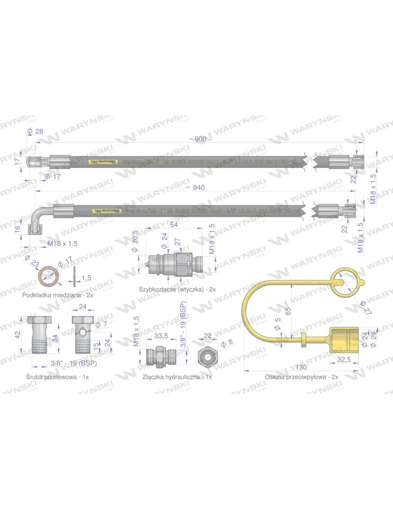 ŁĄCZNIK CENTRALNY HYDR C360/C330
oko oko
Łącznik Centralny Hydrauliczny C-330.360.C-360.3P z zestawem przewodów hyd...