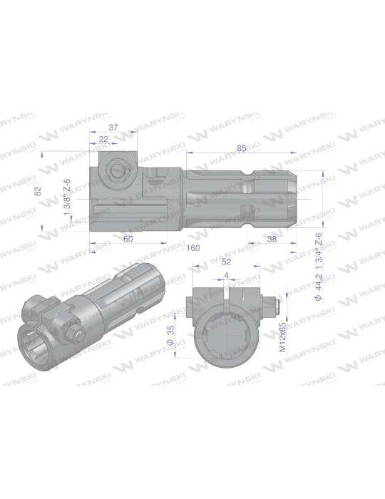 REDUKCJA WOM W2466121 3/8"6Z-1 3/4" 6 Z
Redukcja adapter na śrubę 1 3/8" 6 wpustów na wałek 1 3/4" 6 wpustów WARYŃSK...