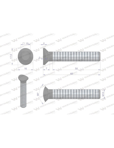 ŚRUBA M10X60 LEMIESZOWA PÓŁOKR.
Indeks W-243881060
Śruba kpl. redliczkowa półokrągła M10x60 mm kl. 8.8 Waryński ( s... 2