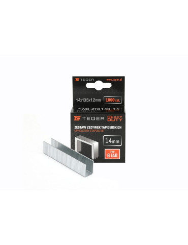 ZESTAW ZSZYWEK TAPICERSKICH
Zestaw zszywek tapicerskich HEAVY DUTY (typ G/140) 14/10,6/1,2mm / 1000 szt / TEGER
Ind...