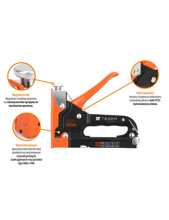 ZSZYWACZ TAPICERSKI HEAVY DUTY 4W1 
T-NB-ZTR-002

Zszywacz tapicerski HEAVY DUTY 4w1 (typ G/140, S28, NAIL, PIN) /...