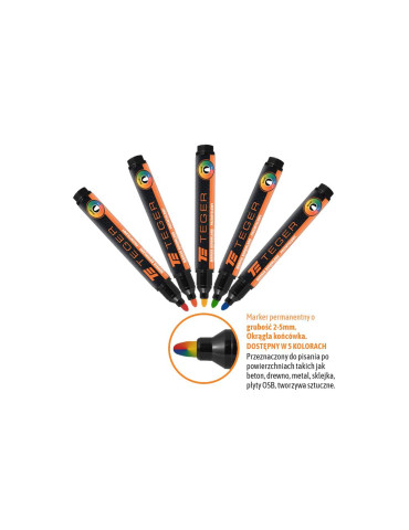 MARKER BUDOWALNY KOLOR 3-4MM
T-W-NBMAR006

Marker budowlano - przemysłowy - (5 kolorów), (końcówka okrągła 3-4 mm,... 2