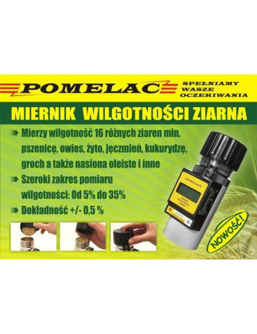 MIERNIK 7000550P
WILGOTNOŚCI ZIARNA
7000550PL 
Ziarno 8-35%
Nasiona oleiste 5-25%
Mierzy 16 różnych rodzajów zia... 2
