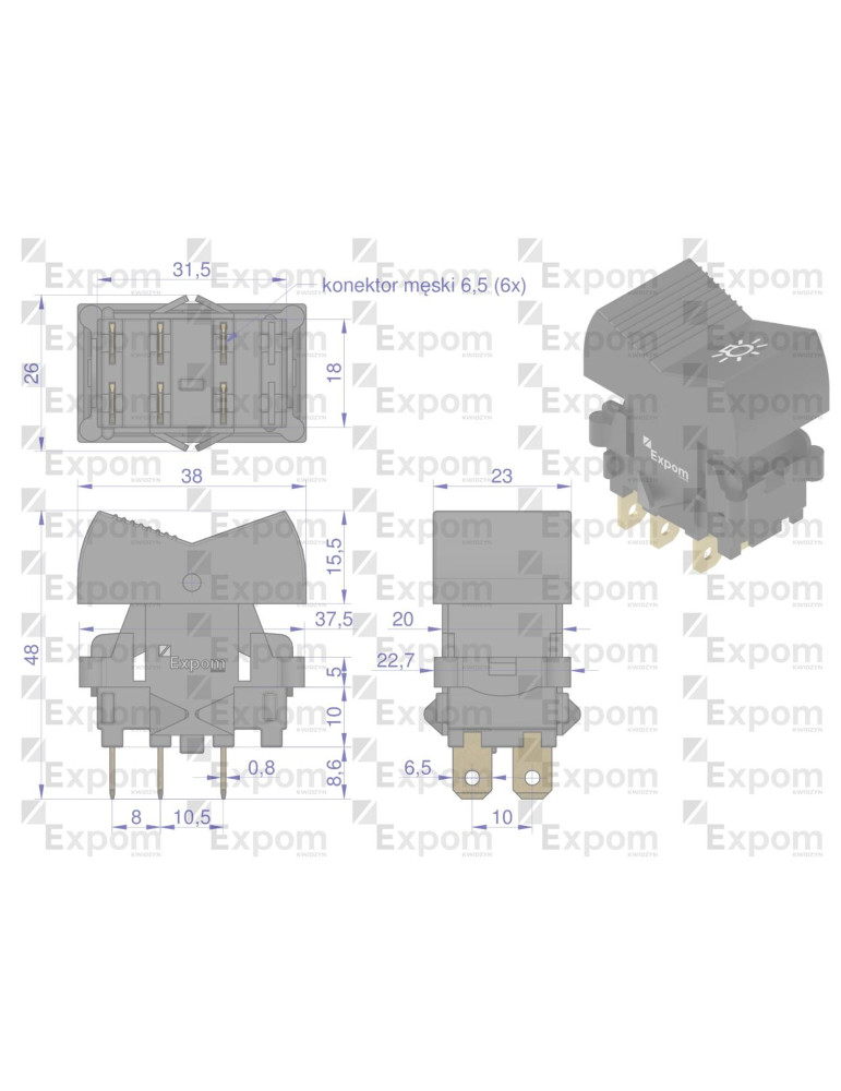 Wyłącznik świateł 820120 675DT Fartrac
PRZEŁĄCZNIK KLAWISZOWY ŚWIATEŁ 6PIN
700VK3430105EX

Włącznik Belarus wypad...