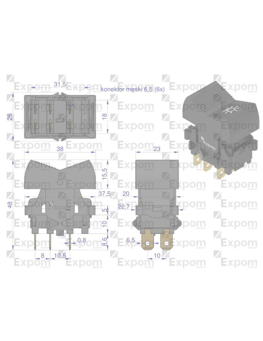 Wyłącznik świateł 820120 675DT Fartrac
PRZEŁĄCZNIK KLAWISZOWY ŚWIATEŁ 6PIN
700VK3430105EX

Włącznik Belarus wypad...