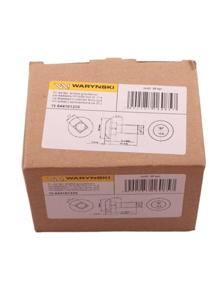 ŚRUBA M12X30 10.9 PODSADZANA LEMKEN
W-644101230
3011805
Śruba kpl. płużna grzybkowa podsadzana M12x30 mm kl.10.9 z...