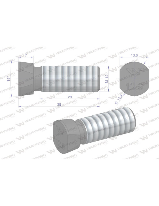 ŚRUBA M12X38 DŁUTO ŁEB 7MM+NAKR  12.9
W-712121238
Śruba kpl. płużna oval z dwóch stron ścięta M12x38 mm kl.12.9 zas...