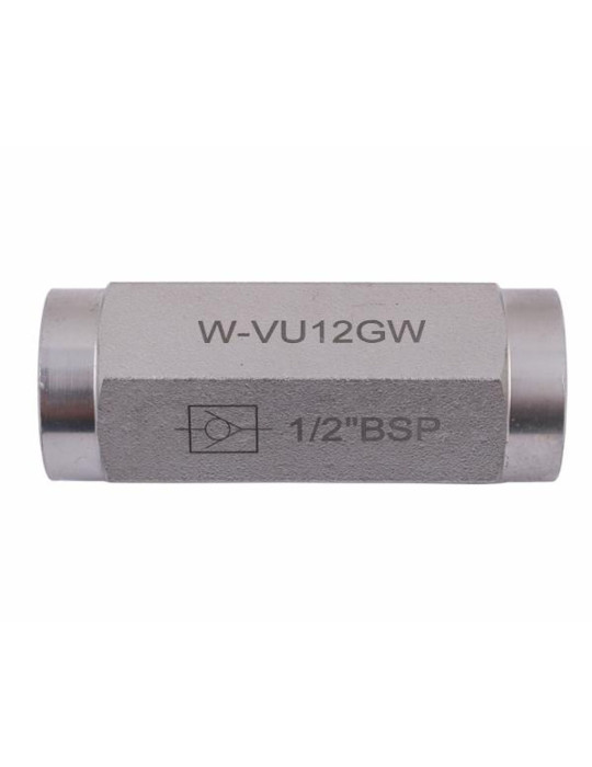 ZAWÓR ZWROTNY HYDRAULICZNY 1/2"BSp
Zawór zwrotny W-VU12GW 1/2"BSP Waryński
Indeks W-VU12GW
Max.ciśnienie pracy: 50...