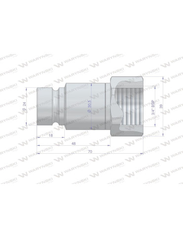 SZYBKOZŁĄCZE SUCH WTYK 1/2" 24,5MM 3/4"
Szybkozłącze hydrauliczne suchoodcinające (rozmiar 1/2) wtyczka G3/4"BSP gwi... 2