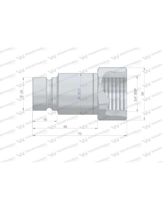 SZYBKOZŁĄCZE SUCH WTYK 1/2" 24,5MM 3/4"
Szybkozłącze hydrauliczne suchoodcinające (rozmiar 1/2) wtyczka G3/4"BSP gwi...