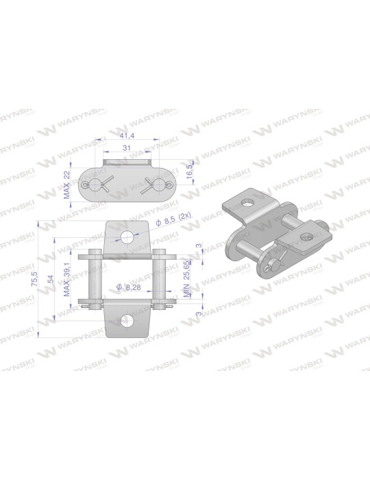 SPINKA CA550VK UCHWYTEM 8,2MM
Zamek łańcucha z przyłączem obustronnym CA550VK1 Waryński ( sprzedawane po 5 )
Indeks...