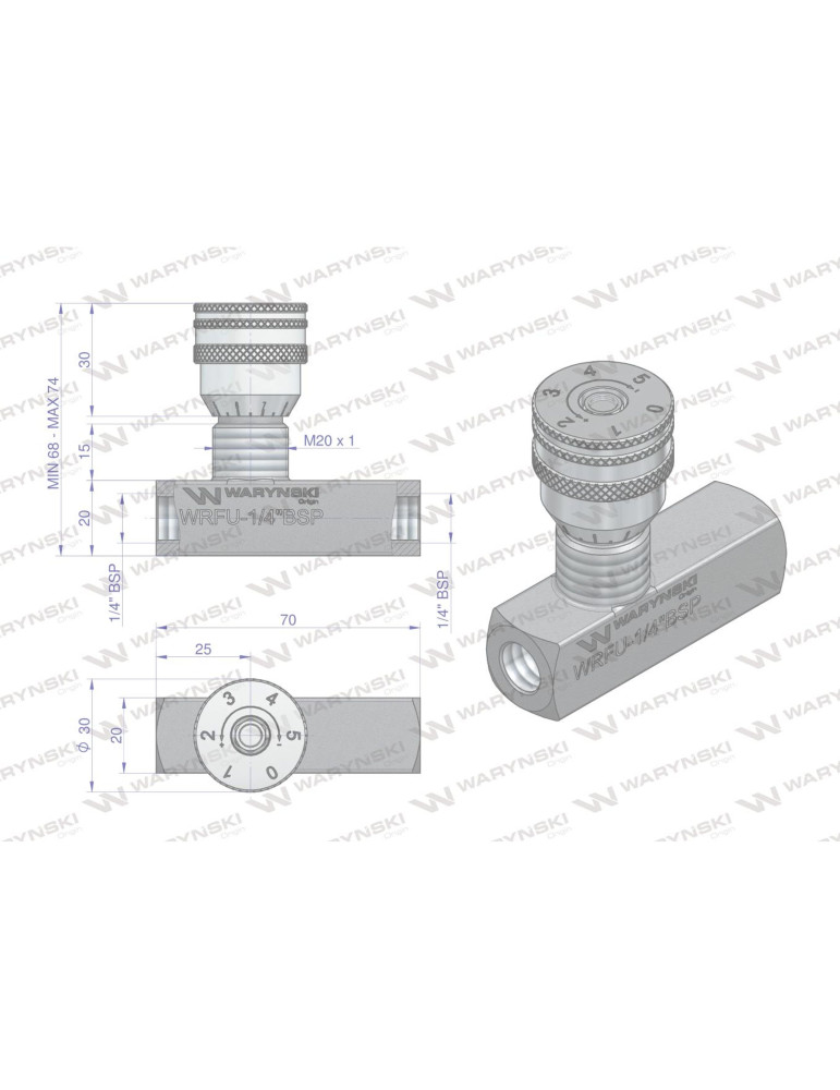 ZAWÓR DŁAWIĄCO-ZWROTNY 1/4"
WRFU-1/4BSP
Dławienie działa tylko w jednym kierunku. W kierunku przeciwnym wbudowany z...