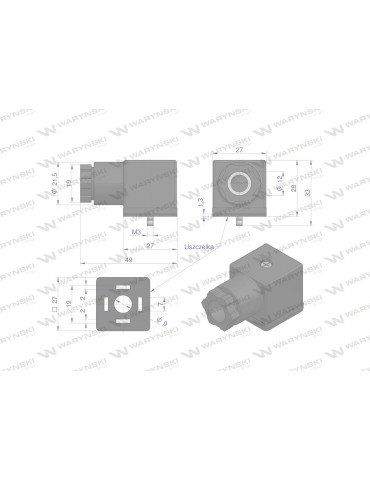 WTYCZKA CEWEK WZ2 P11
Wtyczka elektryczna (czarna) 12V 24V (SP666) do zasilania cewek elektromagnetycznych z uszczel... 2