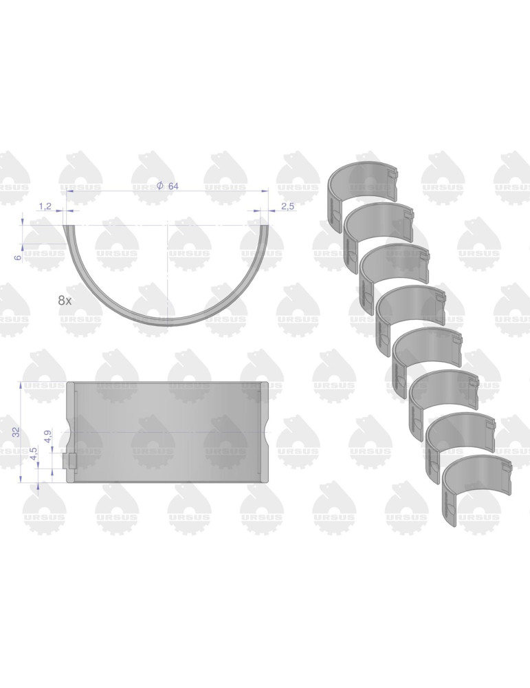 Panewka kor.N100 
Komplet panewek korbowodowych N100 4-szlif, bimetaliczne, C-360, Zetor 50503124, 90030144 ZNMR ENG...