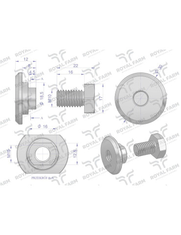 ŚRUBA NOŻYKA Z NAKRĘTKĄ M10X22 FI19
Indeks RF-5622961

Śruba nożyka kpl. M10x22 zastosowanie Famarol ROYAL FARM (s... 2