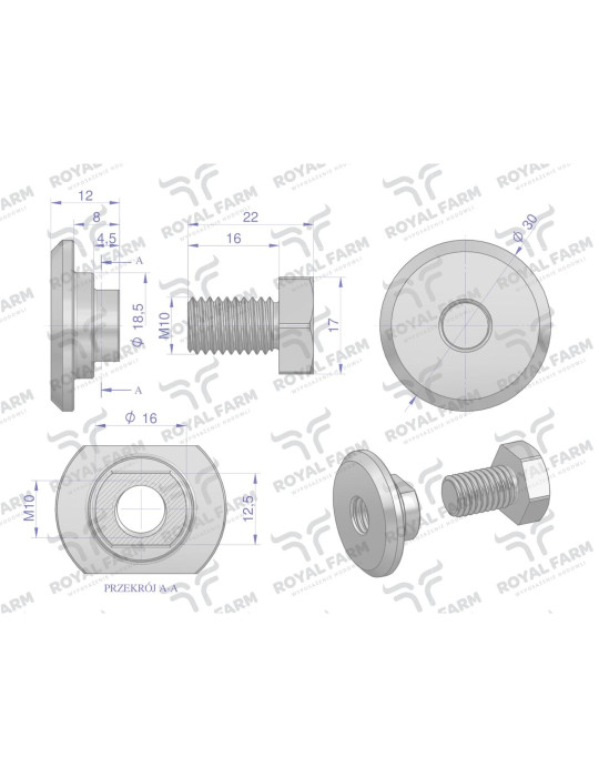 ŚRUBA NOŻYKA Z NAKRĘTKĄ M10X22 FI19
Indeks RF-5622961

Śruba nożyka kpl. M10x22 zastosowanie Famarol ROYAL FARM (s...