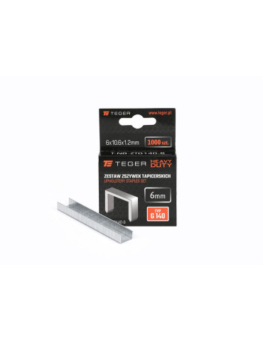 ZESTAW ZSZYWEK TAPICERSKICH
Zestaw zszywek tapicerskich HEAVY DUTY (typ G/140) 6/10,6/1,2mm / 1000 szt / TEGER
Inde...