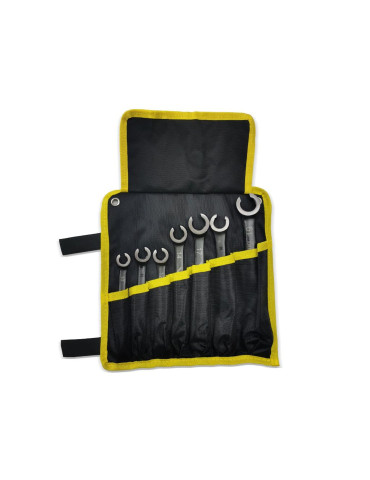 ZESTAW KLUCZY OCZKOWYCH OTWARTYCH
WMK107
Zestaw kluczy oczkowych otwartych w pokrowcu 7 szt Waryński
: 8x10 9x11 1...