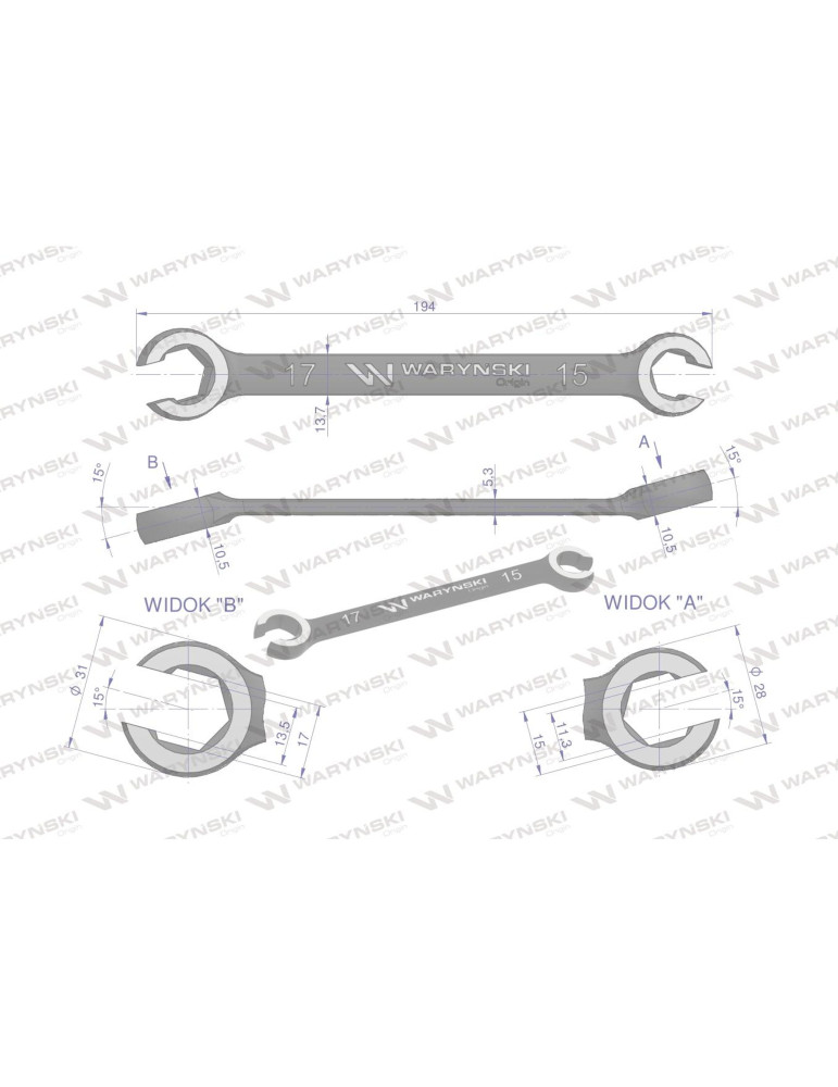KLUCZ PŁASKO-OCZKOWY OTWARTY 15X17mm Waryński
WMK133