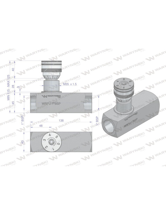 ZAWÓR DŁAWIĄCO-ZWROTNY 1"
WRFU-1BSP
Dławienie działa tylko w jednym kierunku. W kierunku przeciwnym wbudowany zawór...