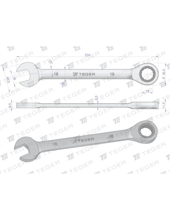 KLUCZ PŁASKO-OCZ 18 GRZECH TEGER
KLUCZ PŁASKO-OCZ 18 GRZECH TEGER
Klucz płasko-oczkowy z grzechotką 19mm / TEGER
I...