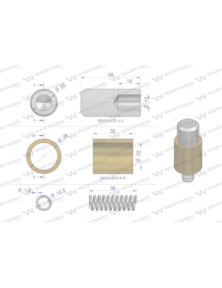 SWORZEŃ ZABIERAKA ZESTAW NAPRAWCZY
Zestaw naprawczy zabieraka ( sworzeń. tulejka. sprężyna ) kosiarka rotacyjna pols...