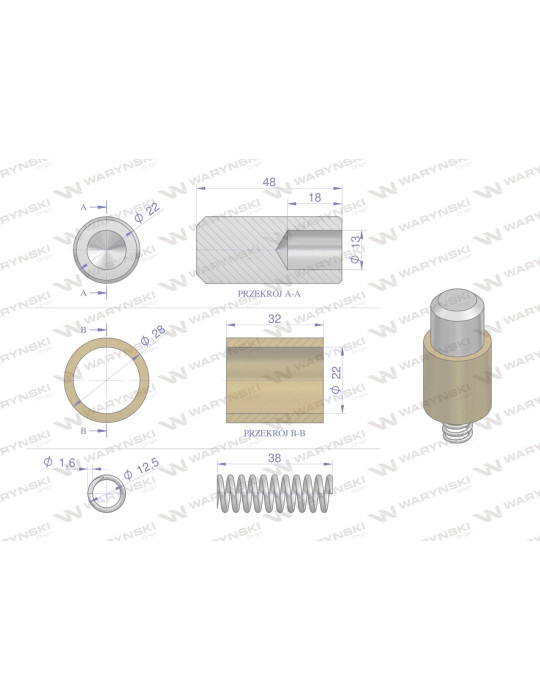 SWORZEŃ ZABIERAKA ZESTAW NAPRAWCZY
Zestaw naprawczy zabieraka ( sworzeń. tulejka. sprężyna ) kosiarka rotacyjna pols...