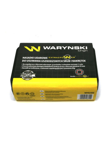 ZESTAW NASADEK AWARYJNE 1/2" WMU400
Zestaw nasadek udarowych 1/2 z uchwytem kluczowym. do awaryjnego odkręcania 5 el... 2