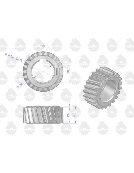 KOŁO 50503060
 ROZRZ URSUS
wpust 10x8x56
