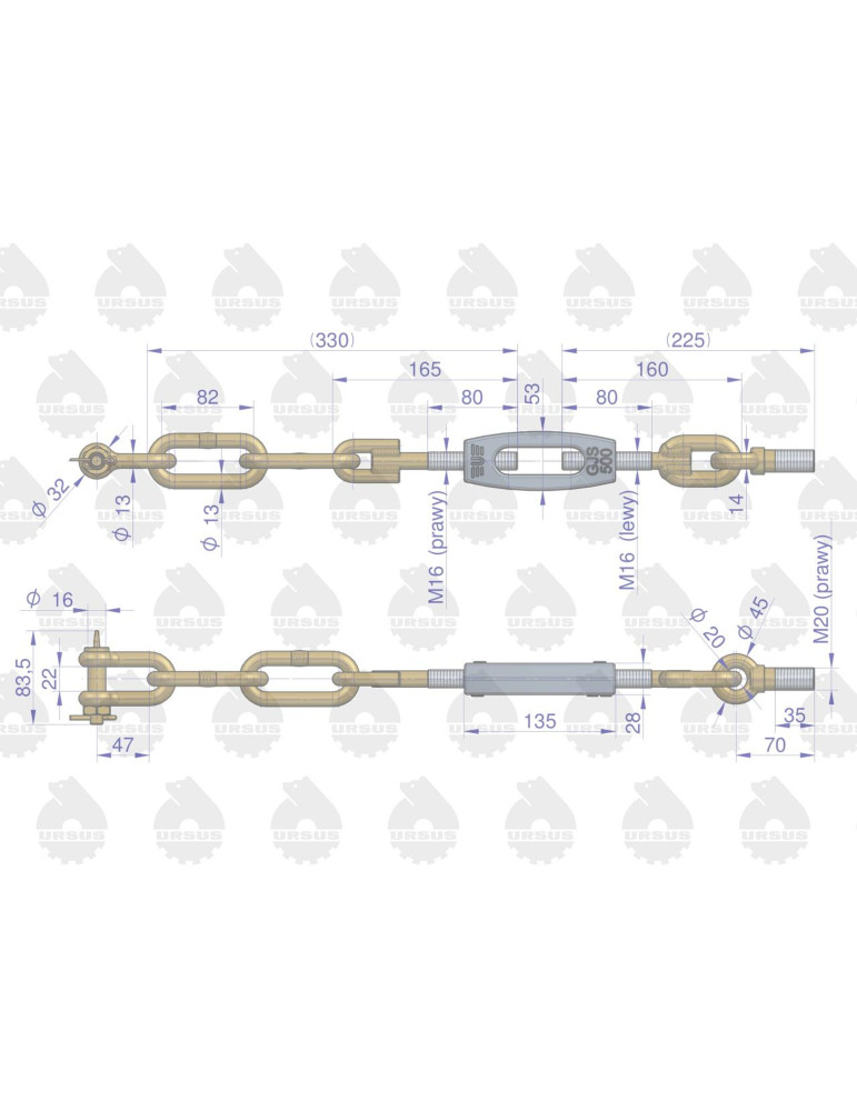 ŁAŃCUCH 46650390 
BOCZNY URSUS oryg
