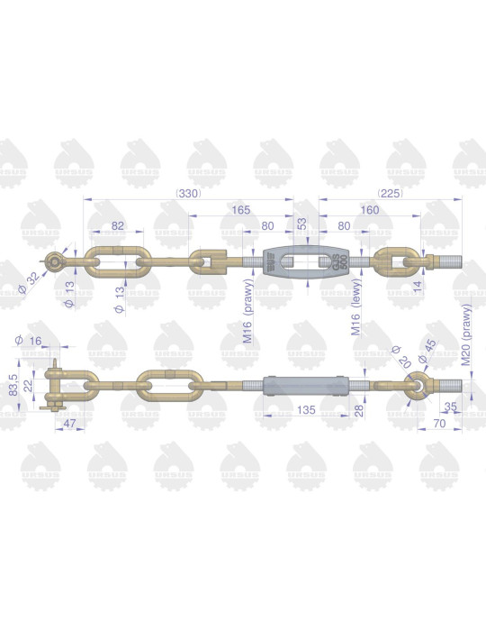 ŁAŃCUCH 46650390 
BOCZNY URSUS oryg
