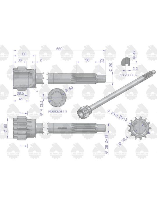 WAŁEK 50419011
 SPRZĘG C360
 URSUS