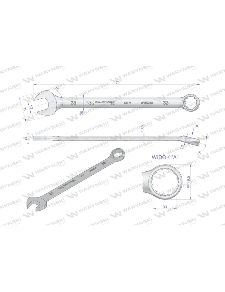 KLUCZ PŁASKO-OCZK. 33MM DŁUGI 471MM
WMK214