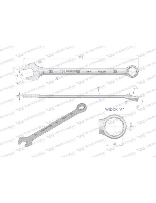 KLUCZ PŁASKO-OCZK. 33MM DŁUGI 471MM
WMK214