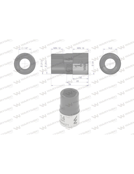 NASADKA SZEŚCIOKĄTNA 1/2"14MM Waryński
WMN021