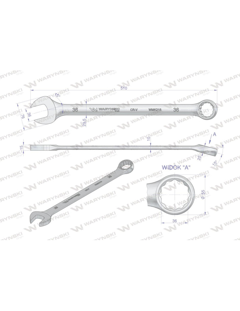 KLUCZ PŁASKO-OCZK. 36MM DŁUGI 510MM
WMK215
