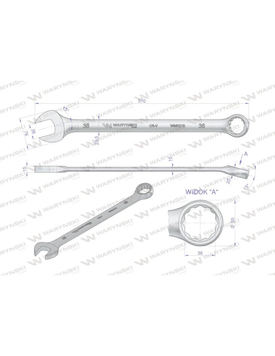 KLUCZ PŁASKO-OCZK. 36MM DŁUGI 510MM
WMK215
