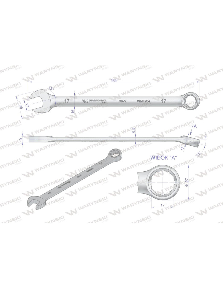 KLUCZ PŁASKO-OCZK. 17MM DŁUGI 262MM
WMK204
