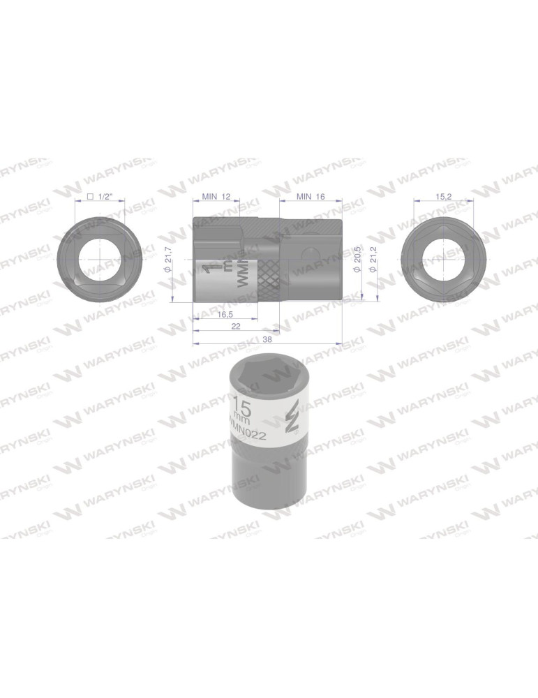 NASADKA SZEŚCIOKĄTNA 1/2"15MM Waryński
WMN022
