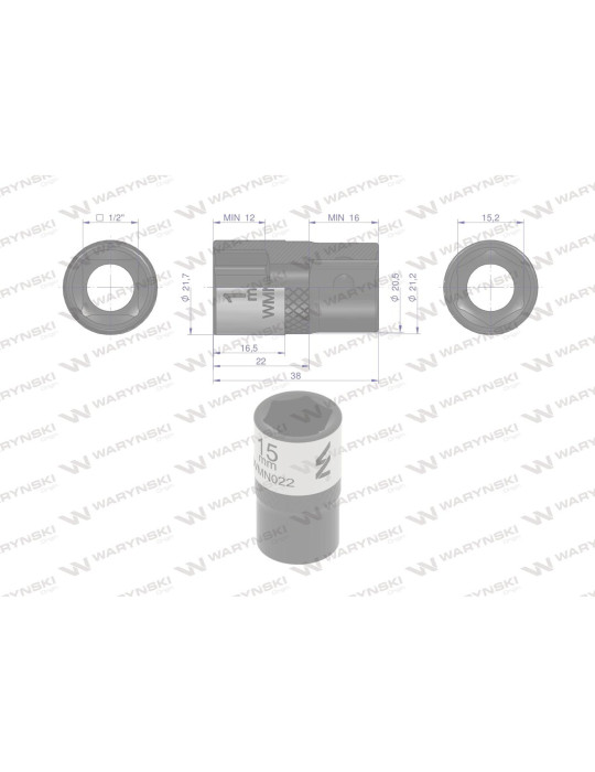 NASADKA SZEŚCIOKĄTNA 1/2"15MM Waryński
WMN022
