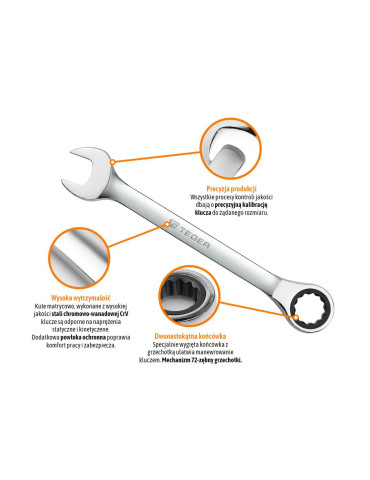 KLUCZ PŁASKO-OCZ 8 GRZECH TEGER
Klucz płasko-oczkowy z grzechotką 8 mm / TEGER
Indeks T-W-NWKPOG8 2