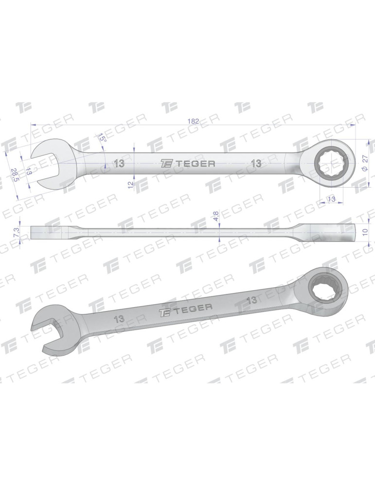 KLUCZ PŁASKO-OCZ 13 GRZECH TEGER
Klucz płasko-oczkowy z grzechotką 13mm / TEGER
Indeks T-W-NWKPOG13