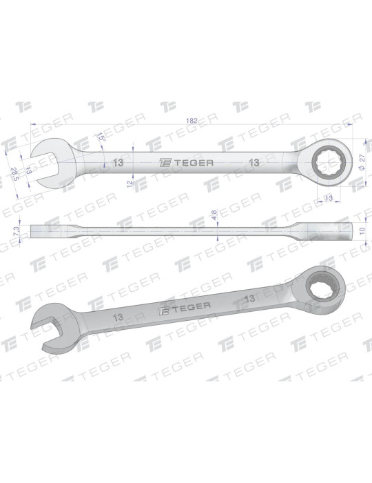 KLUCZ PŁASKO-OCZ 13 GRZECH TEGER
Klucz płasko-oczkowy z grzechotką 13mm / TEGER
Indeks T-W-NWKPOG13