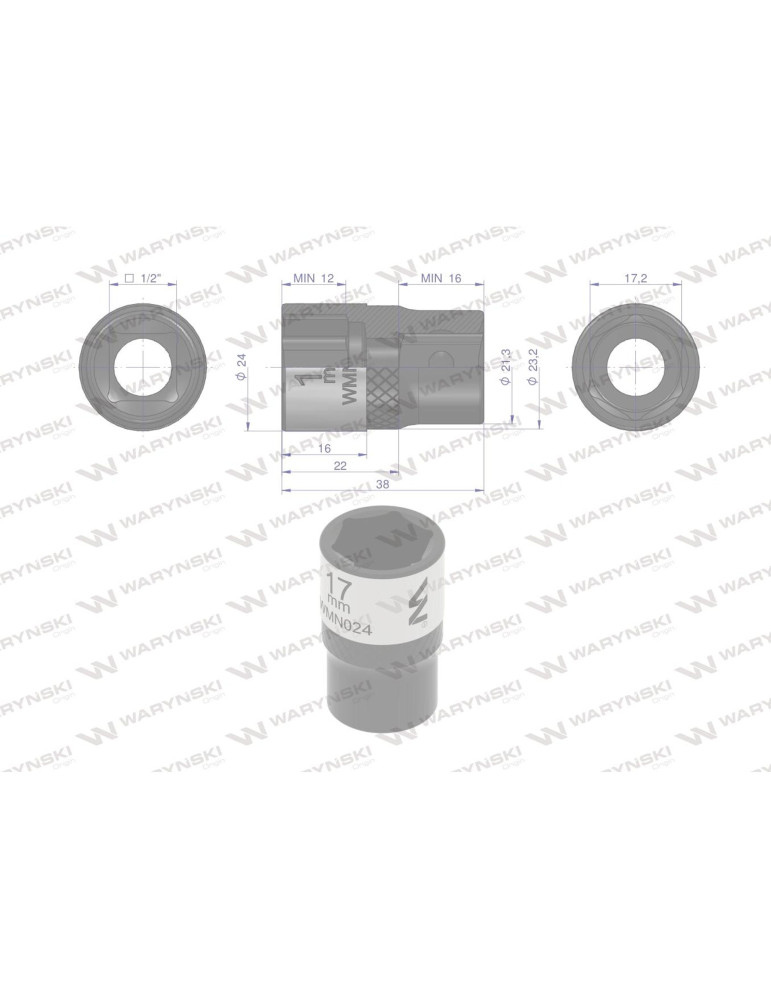 NASADKA SZEŚCIOKĄTNA 1/2"17MM Waryński
WMN024
