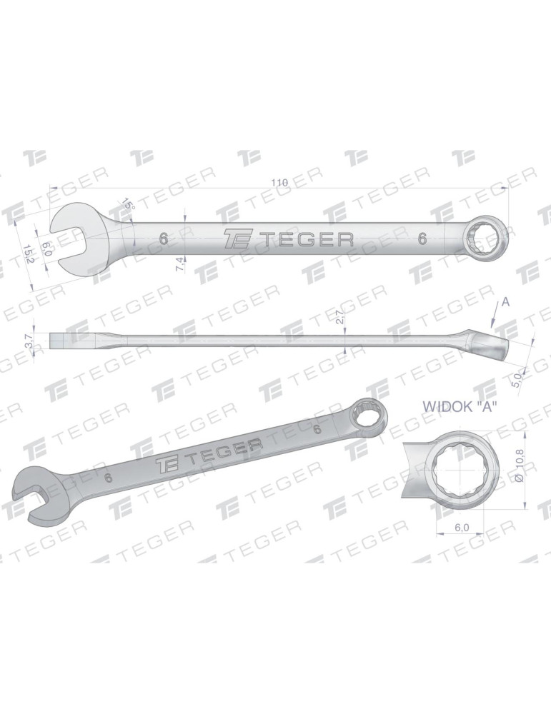 KLUCZ PŁASKO-OCZKOWY 6MM TEGER
Indeks T-W-NWKPO6
Klucz płasko-oczkowy 6 mm / TEGER
